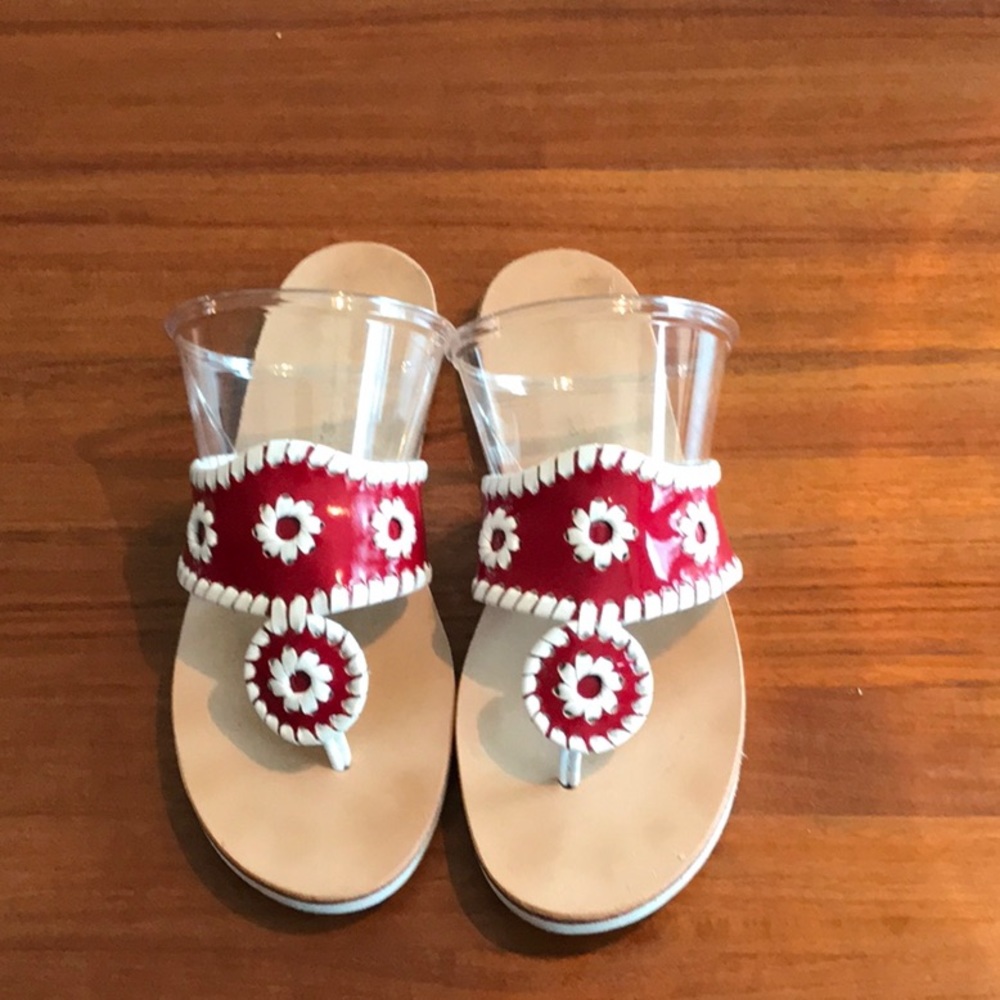 Jack Rogers Red/White Flip Flops